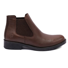 Men's Genuine leather half boots Model v99 - Brown Color.