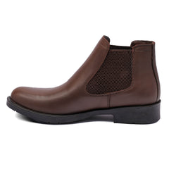 Men's Genuine leather half boots Model v99 - Brown Color.