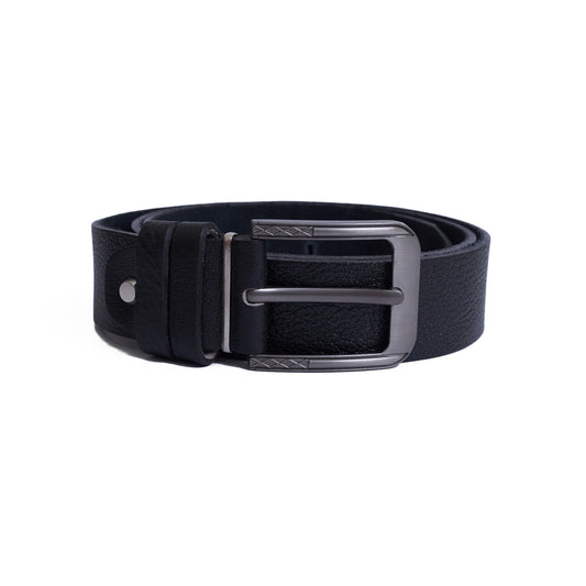 4 CM Crushed genuine leather Belt -  Lux  - Black Color Model B6001
