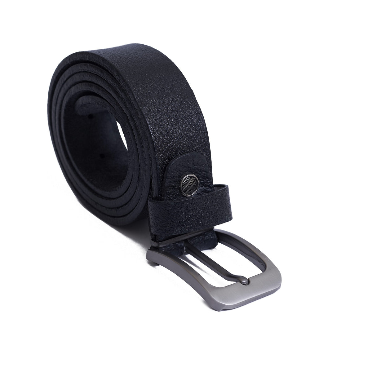 3.5 CM Crushed genuine leather Belt - Super Lux  - Black Color Model B7202