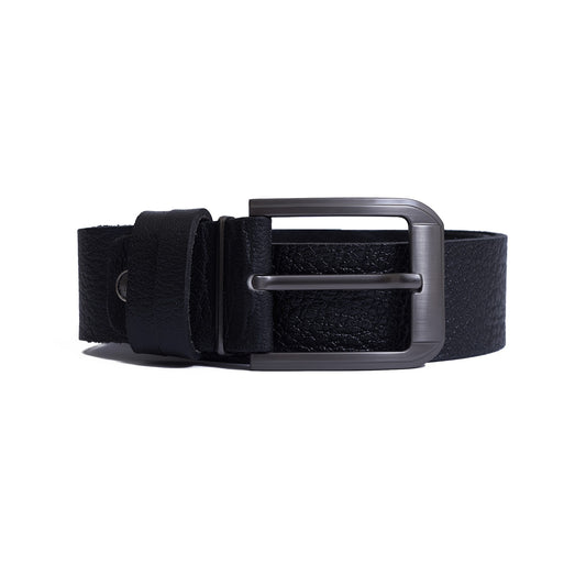 4 CM Super crushed genuine leather Belt - Super Lux - Black Color Model B9002
