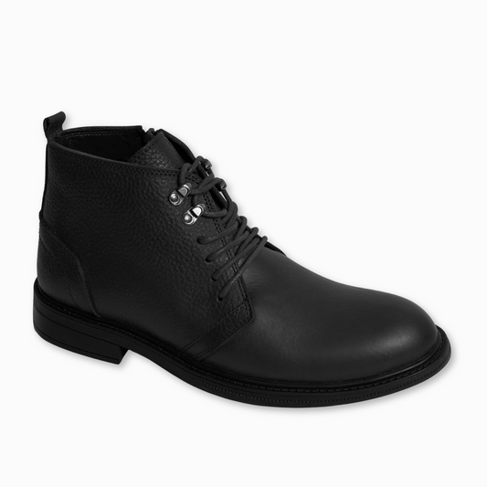 Men's leather half boots model BR403 - Black color.