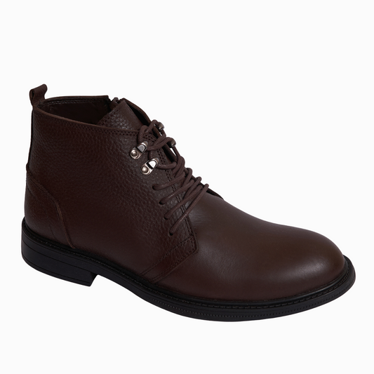 Men's leather half boots model BR403 - Brown color.