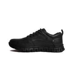 Men's Casual leather shoes Model G11 - Black Color.