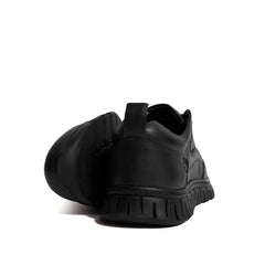 Men's Casual leather shoes Model G11 - Black Color.