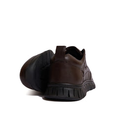 Men's Casual leather shoes Model G11- Brown Color.