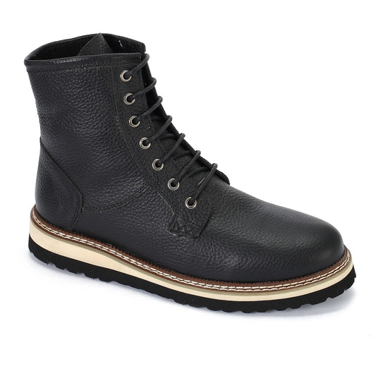 Men's Genuine leather half boots - Black color.