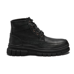 Men's Genuine leather half Boot - Black - Model VB2007