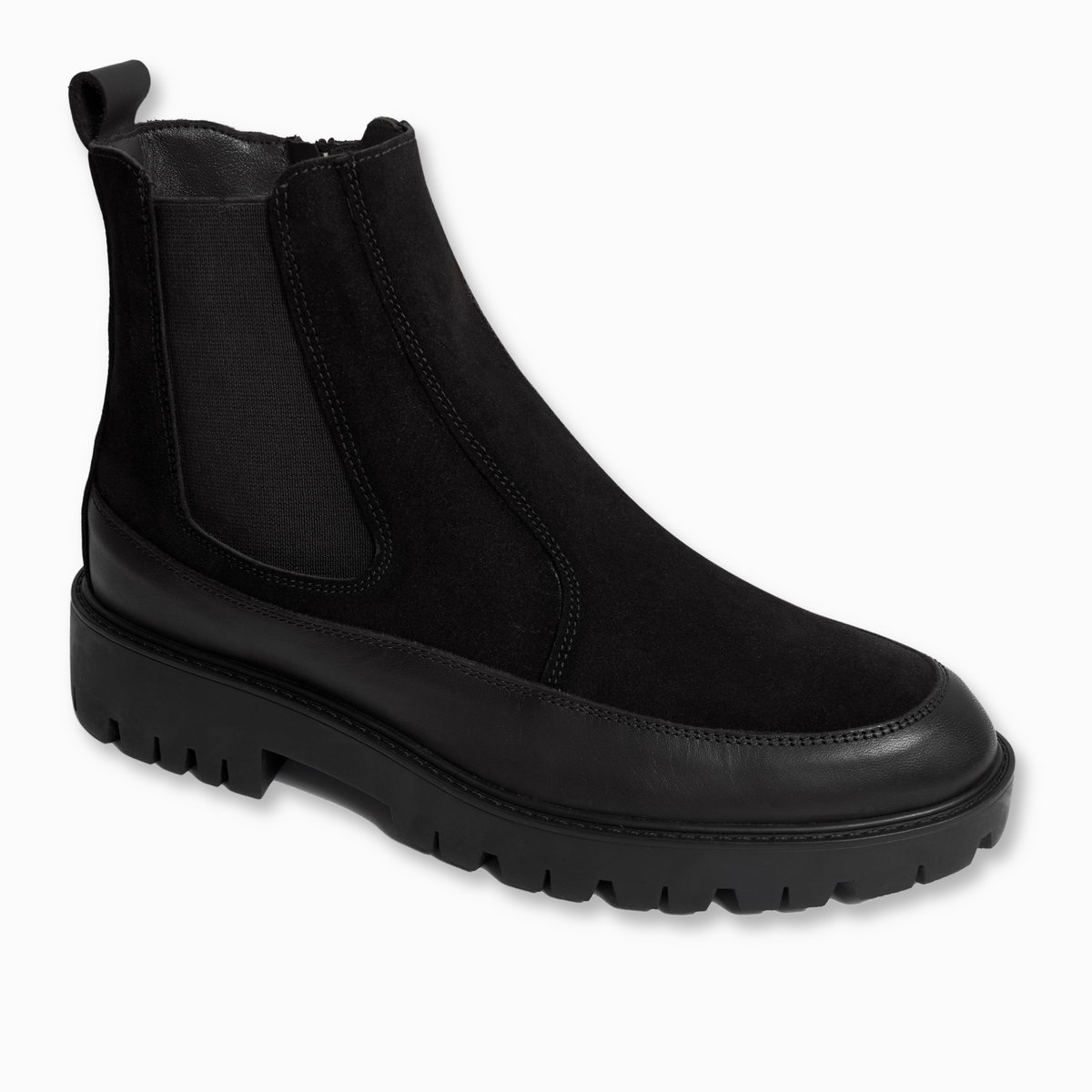 Men's leather half boots model VR23- Black color.