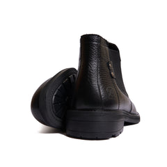 Men's leather half boots model VB100- Black color.