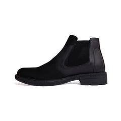 Men's leather half boots model VBS100 - Black color.