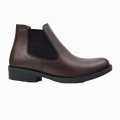 Men's Genuine leather half boots Model v99 - Brown Color.