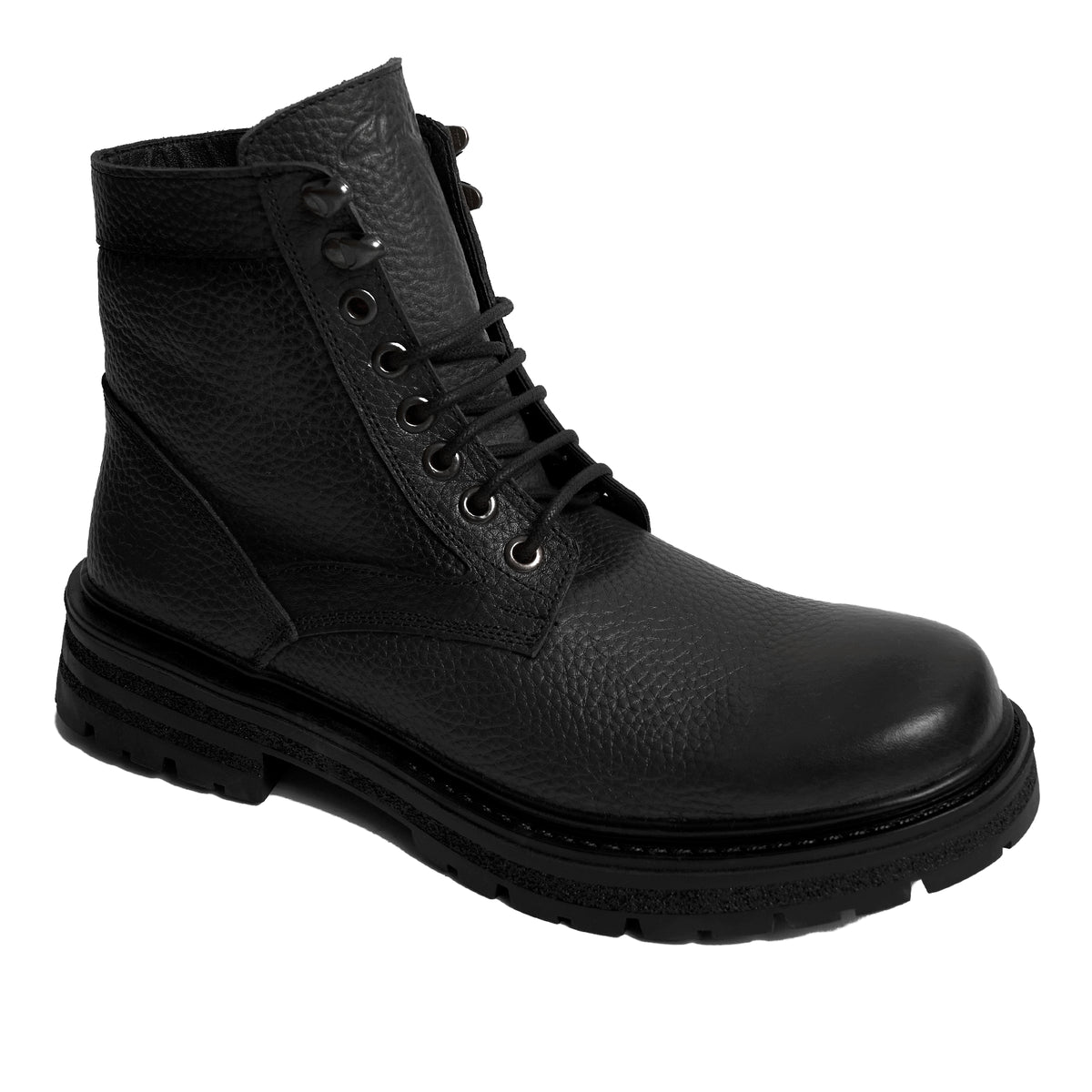 Men's leather half boots model vb510- Black color.