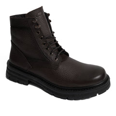 Men's leather half boots model Vb510- Brown color.