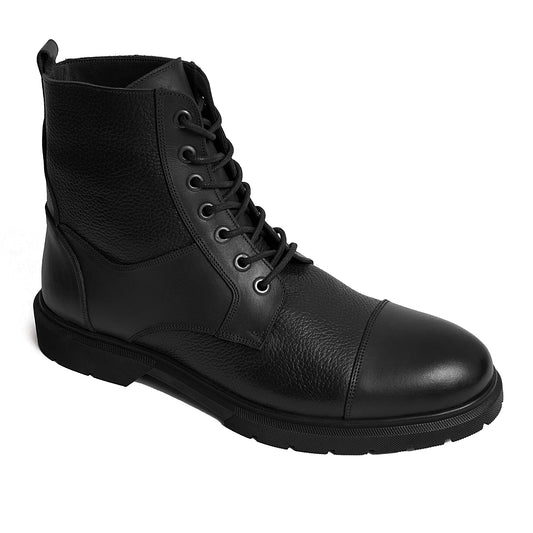 Men's leather half boots model Z4- Black color.