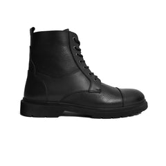 Men's leather half boots model Z4- Black color.