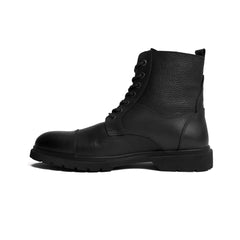 Men's leather half boots model Z4- Black color.