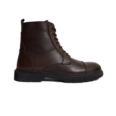 Men's leather half boots model Z4- Brown color.